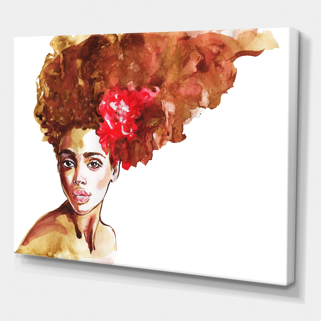 Designart - Portrait of Young African American Woman II - Modern Canvas Wall Art Print